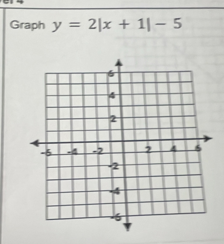 Graph y=2|x+1|-5