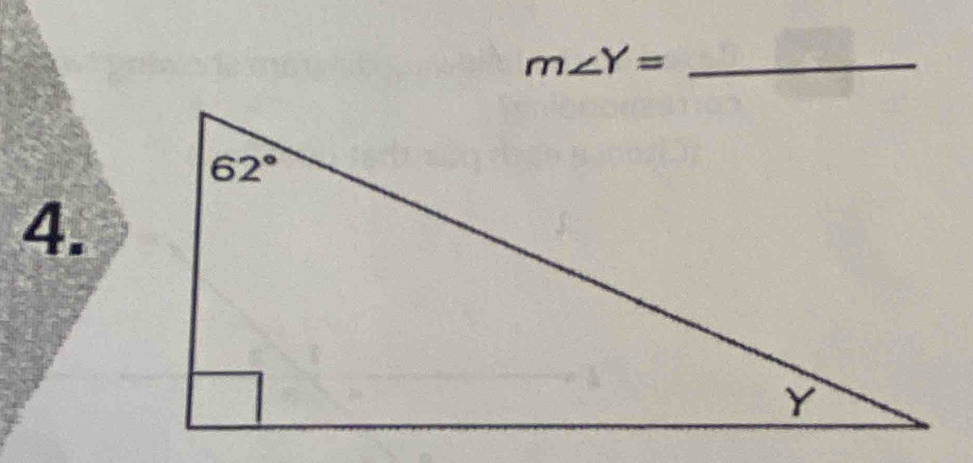 m∠ Y= _
4.