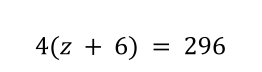 4(z+6)=296