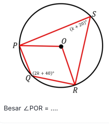 Besar ∠ POR= _