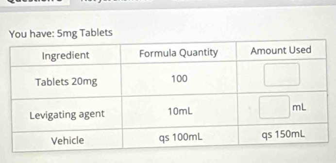 e: 5mg Tablets