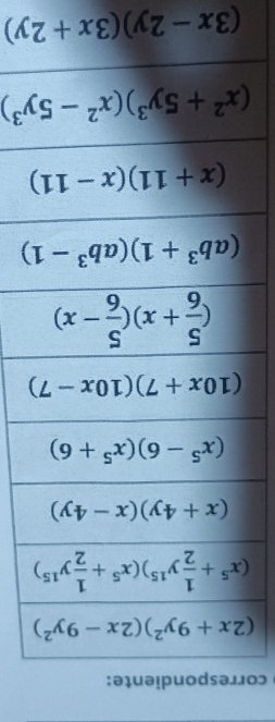 cor
(3x-2y)(3x+2y)