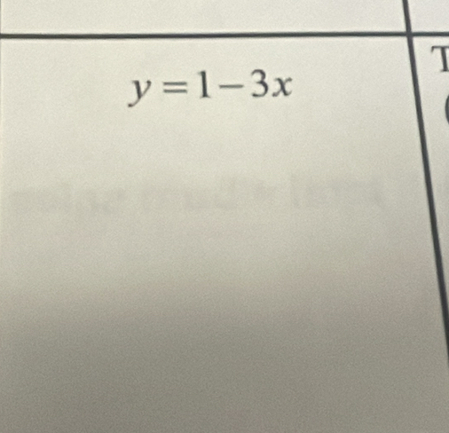 y=1-3x