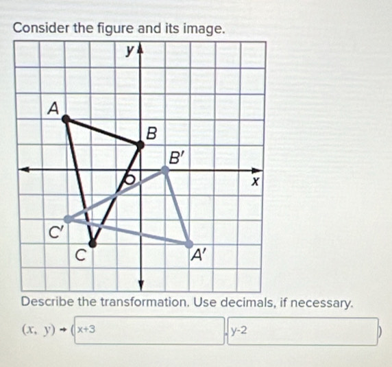 (x,y)to (x+3
y-2
D