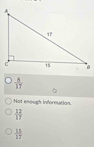  8/17 
Not enough information.
 12/17 
 15/17 