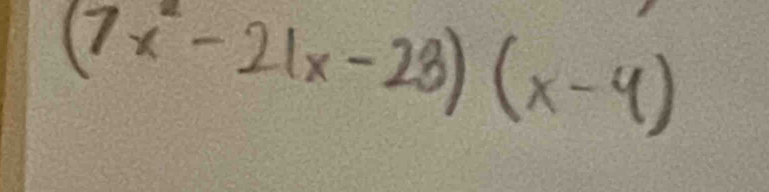 (7x^2-21x-28)(x-4)