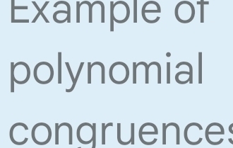 Example of 
polynomial 
congruences