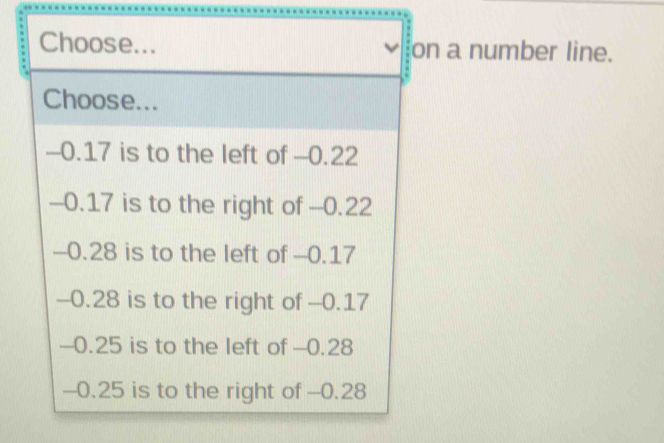 a number line.