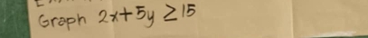 Graph 2x+5y≥ 15