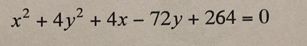 x^2+4y^2+4x-72y+264=0