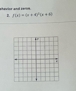 ehavior and zeros. 
2. f(x)=(x+4)^2(x+6)