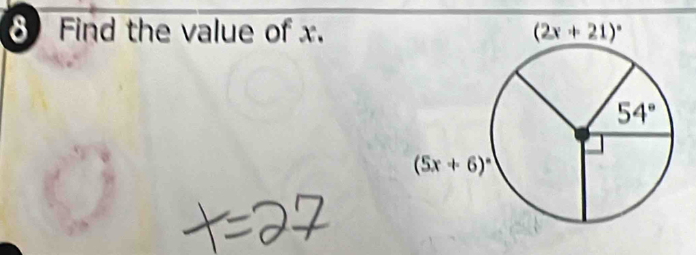 8Find the value of x.