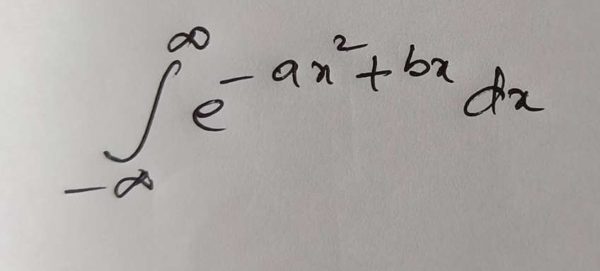 ∈tlimits _(-∈fty)^(∈fty)e^(-ax^2)+bxdx