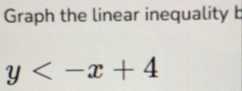 Graph the linear inequality b
y