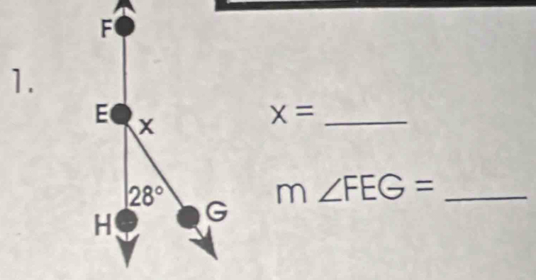 x= _
m∠ FEG= _