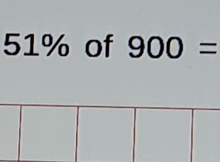 51% of 900=