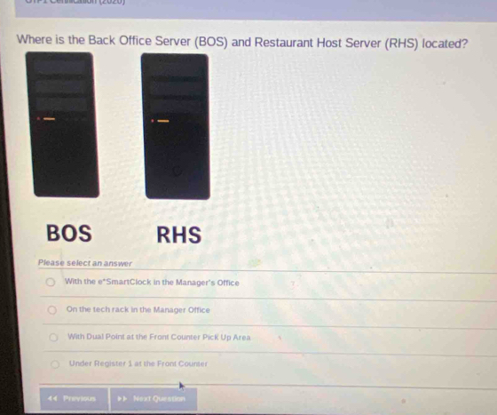 Solved: Where is the Back Office Server (BOS) and Restaurant Host ...