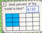 What percent of the 
model is blue? 6/20