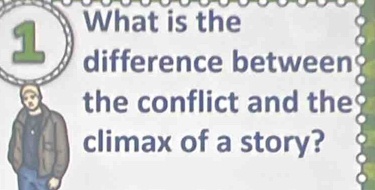 What is the 
difference between 
the conflict and the 
climax of a story?