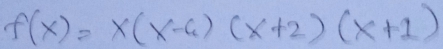 f(x)=x(x-4)(x+2)(x+1)