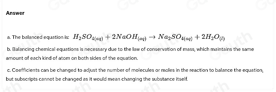 Solved: Sulfuric acid, H_2SO_4 , can be neutralized by sodium hydroxide ...