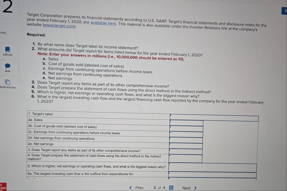 Solved: Target Corporation prepares its financial statements according ...