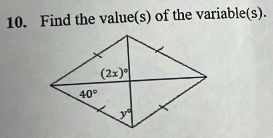 Find the value(s) of the variable(s).