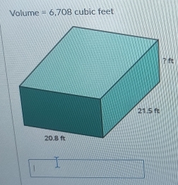 Volume =6,708 cubic feet
1