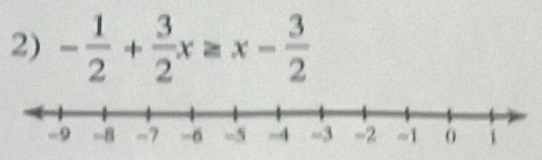 - 1/2 + 3/2 x≥ x- 3/2 