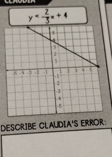 y
DESCRIBE CLAUDIA'S ERROR: