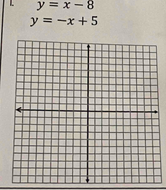 y=x-8
y=-x+5