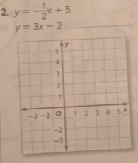 y=- 1/2 x+5
_ y=3x-2