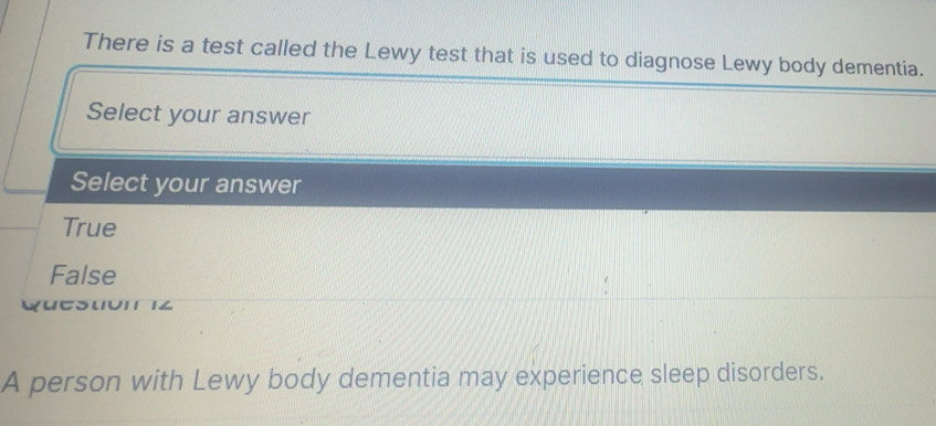 Solved: There is a test called the Lewy test that is used to diagnose ...