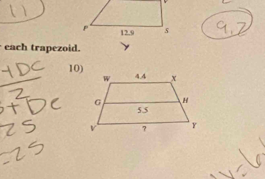 each trapezoid. 
10)