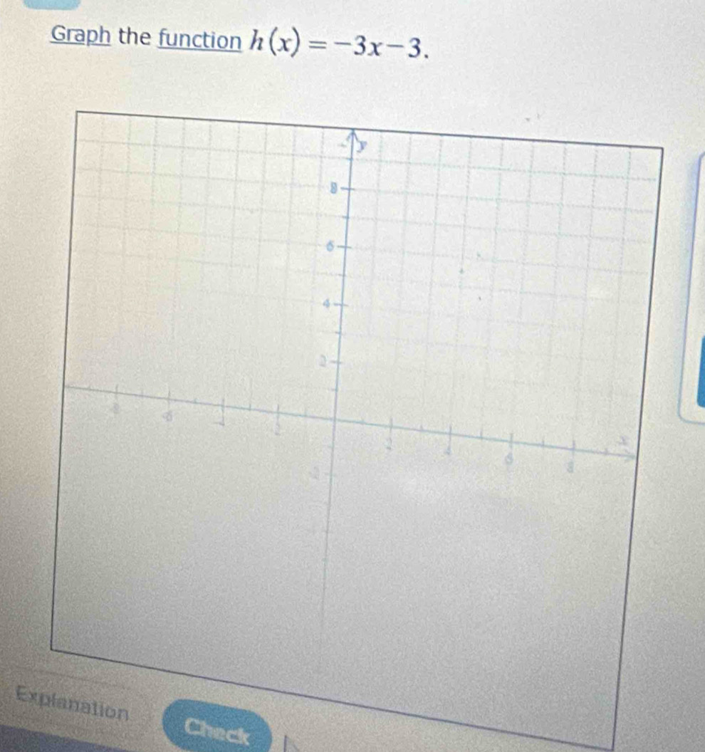 Graph the function h(x)=-3x-3. 
Ex Check