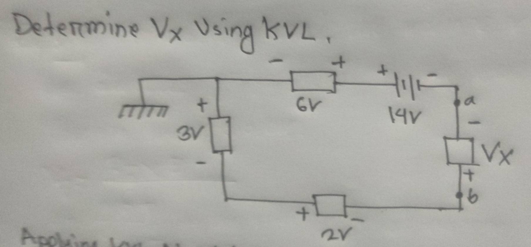 Determine v_x Using KVL.