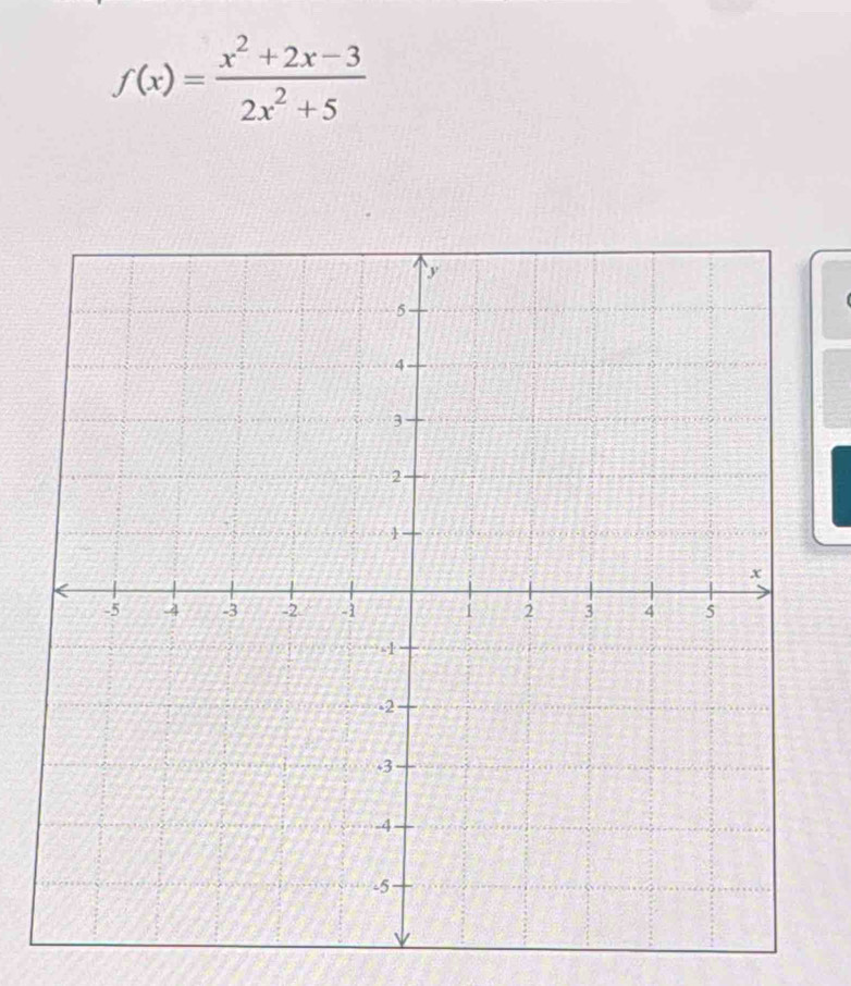 f(x)= (x^2+2x-3)/2x^2+5 