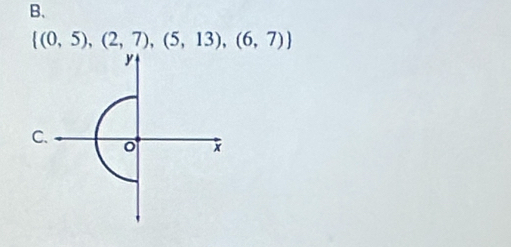  (0,5),(2,7),(5,13),(6,7)