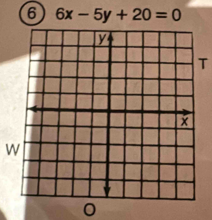 6 6x-5y+20=0
T