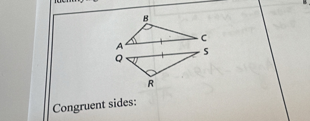 B
Congruent sides: