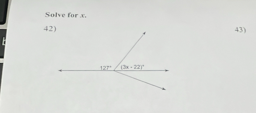 Solve for x.
43)