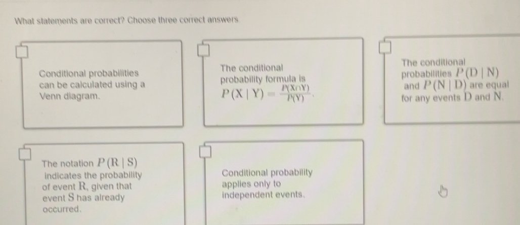 Solved: What statements are correct? Choose three correct answers ...