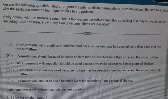 Solved: Answer the following question using arrangements with ...