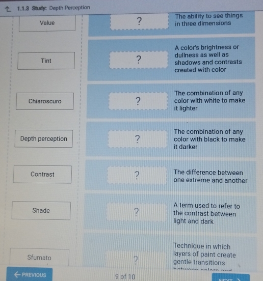Study: Depth Perception 
PREVIOUS 9 of 10