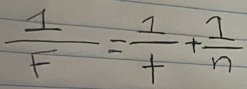  1/f = 1/f + 1/n 