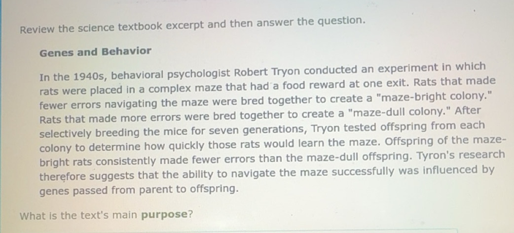 Solved: Review the science textbook excerpt and then answer the ...