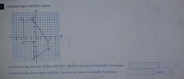 Solved: Composite figure ABCDEFG is given. a. Determine the perimeter ...