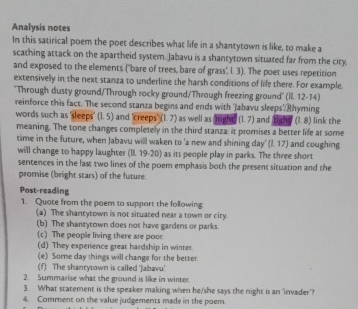 Solved: Analysis notes In this satirical poem the poet describes what ...