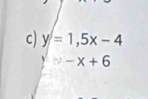 y=1,5x-4
2 -x+6