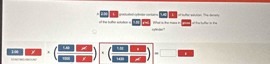 Solved: A 2.00 L graduated cylinder contains 1.40 L of buffer solution ...